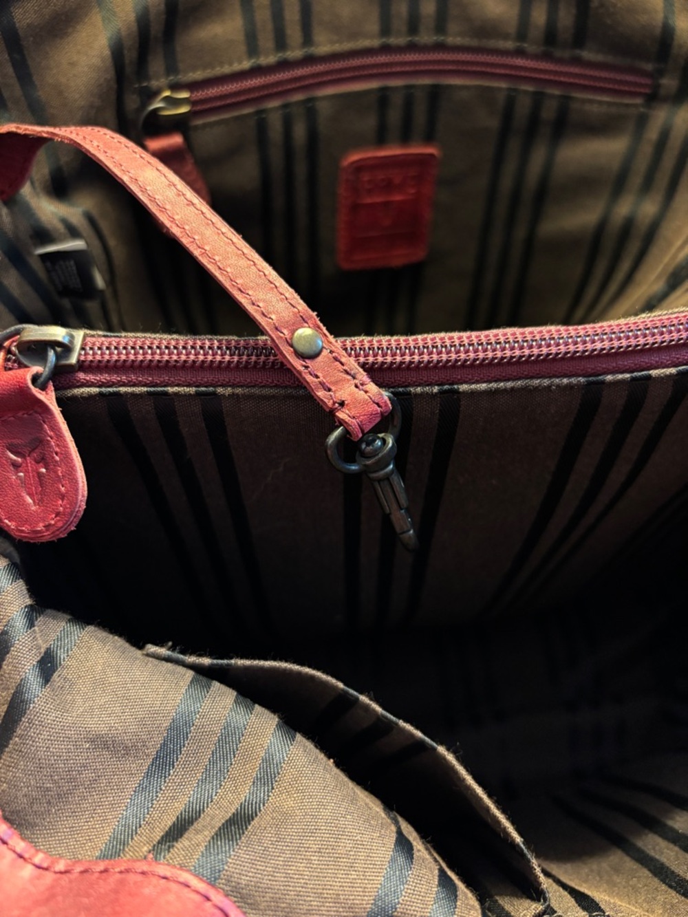 Frye Red Leather Tote Bag - Picture 7 of 8